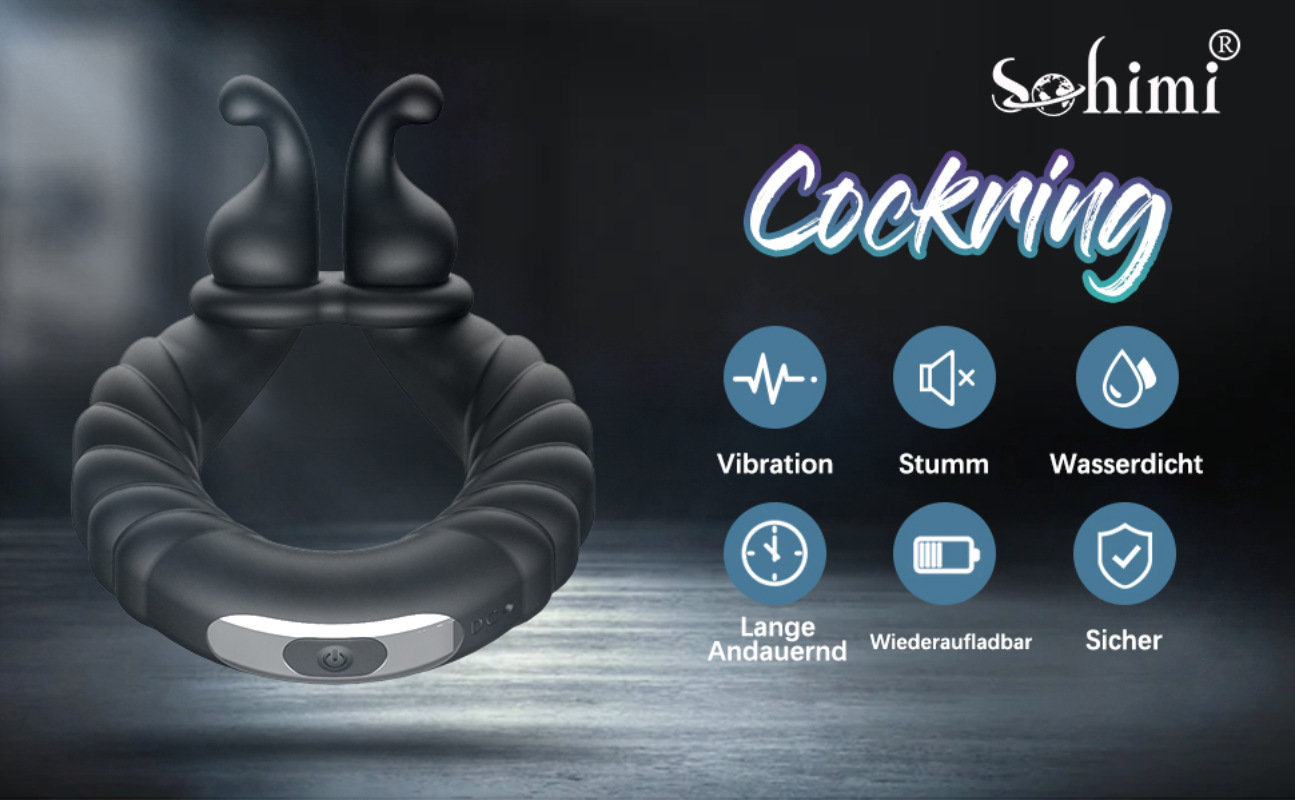 Snail Lock Ring Vibrating Couples Ring with Rechargeable Motor and Silicone Body — detail image 8