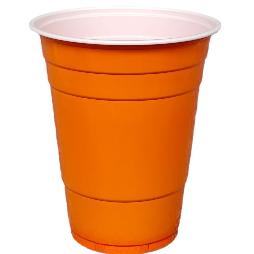 Vaso de dos colores de 16 oz para fiestas, vaso desechable para beer pong, vaso hawaiano para fiestas, superventas transfronterizo con logo.