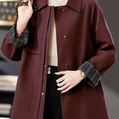 休闲风衣女中长款2025春秋新款设计感气质显瘦大衣外套雪尼尔氨纶