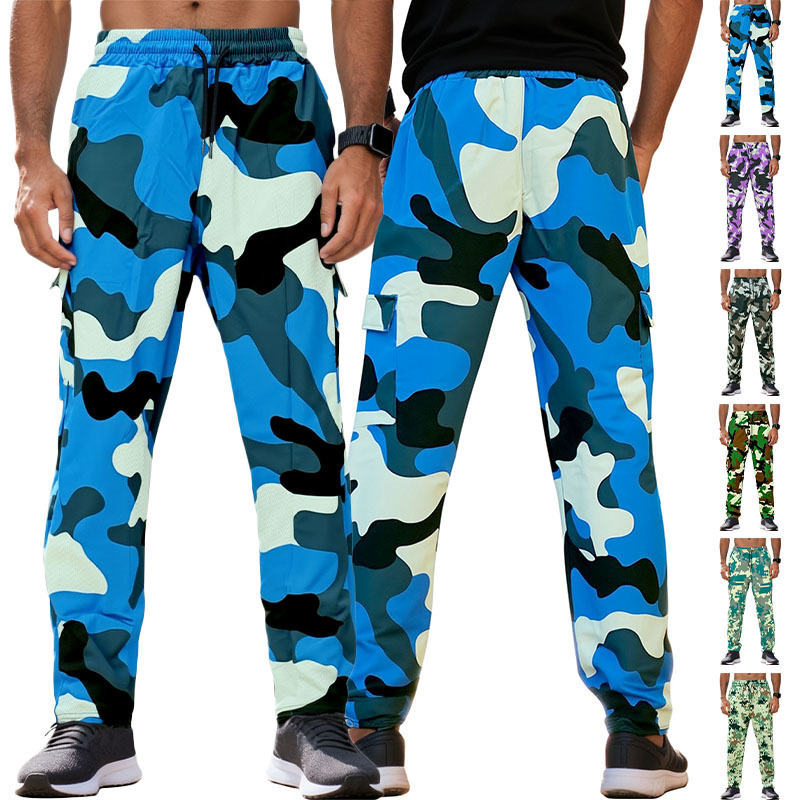 Cross-Border European and American Amazon In-Stock Autumn and Winter Camouflage Print Long Pants with Woven Pockets, Loose Casual Sports Joggers