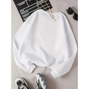 Real shot autumn and winter new solid color simple Z letter printing round neck casual sweater versatile European station explosions