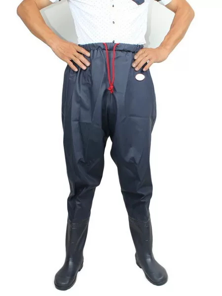 Wholesale elastic water pants one-piece rain pants fishing rain boots men's waist-length waterproof fish pants thickened leather pants fishing pants