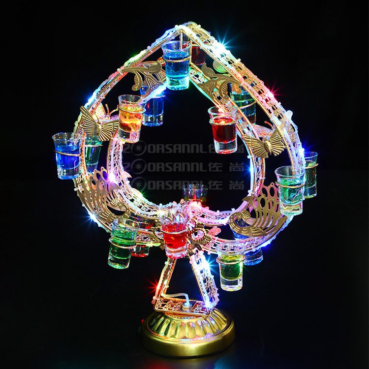 Zuochang espadas creativas cóctel rack LED espíritus portavasos bar KTV portavasos luminosa titular de la taza de la bala