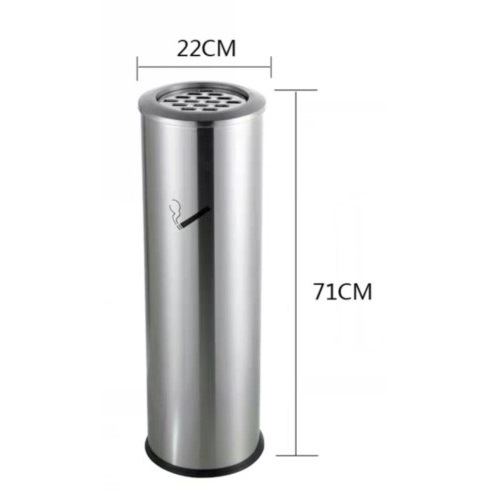 Botineras de acero inoxidable cilindro barril de cáscara cenicero vestíbulo de fumadores aeropuerto centro comercial hospital hotel