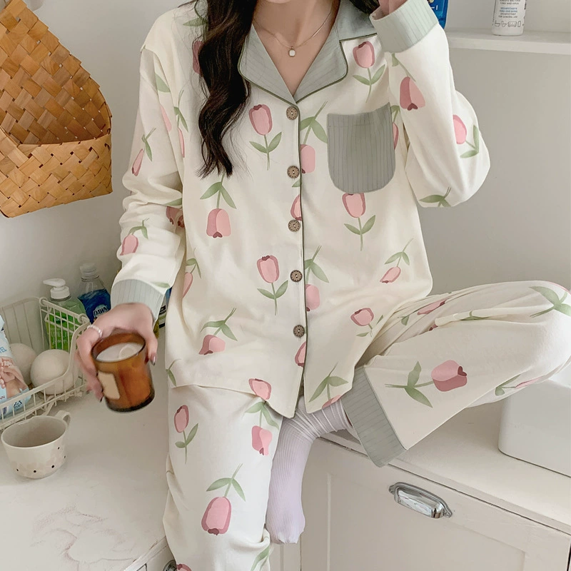 Ежемесячная одежда Летняя тонкая Послеродовая одежда для сидения Месяц Одежда для кормления грудью Беременные женщины Пижамы Весна и осень Материнские выписки Домашняя одежда