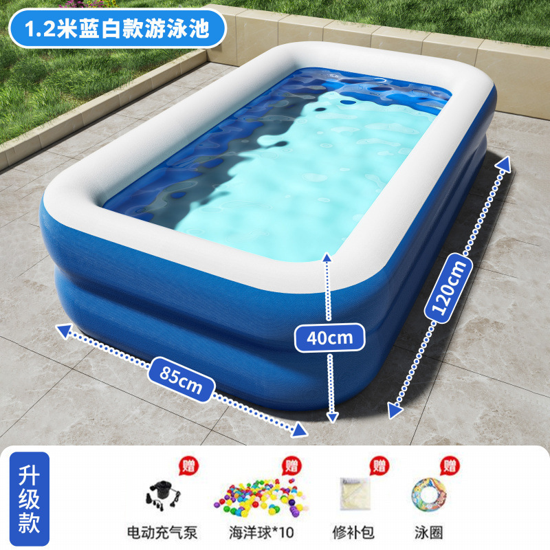 Piscina infláble para niños domésticos, piscina de juego para adultos, gran patio rural al aire libre, bañera plegable de bebé