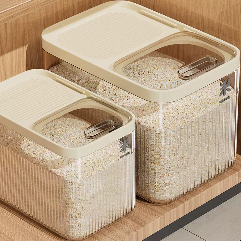 Ведро для риса, бытовой резервуар для риса, герметичный, защищенный от насекомых и влаги, ведро для хранения зерна, большая емкость для хранения муки, корма для кошек, кухонный шкаф