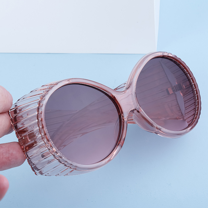 Elliptical Frame Sunglasses For Women Large Trendy Designer Style_voghion.com