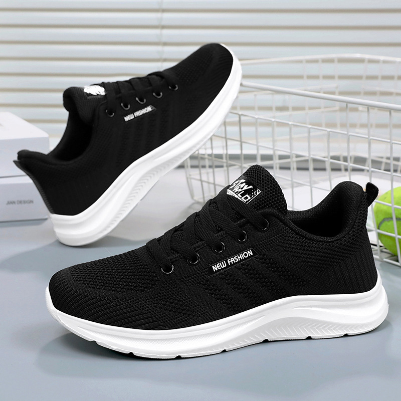 Zapatos de mujer, novedad de primavera, zapatos informales transpirables, estilo pareja, zapatos individuales, zapatos ligeros de moda, zapatos de malla versátiles de boca poco profunda para mujer