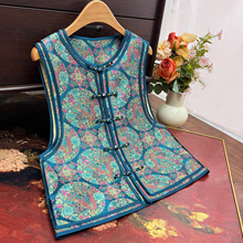 【花间影】新中式改良唐装马甲2025秋季新款复古洋气坎肩外搭马夹