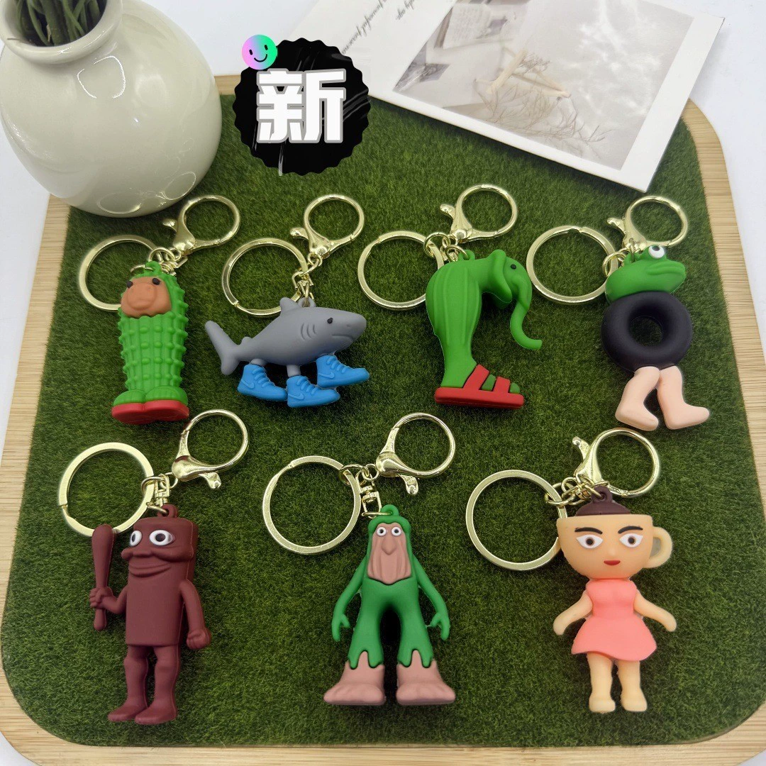 Кросс-бордерный брелок-кулон Shan Hai Jing, деревянная фигурка человека-акулы, тунг тунг, необычные абстрактные аксессуары в слепых коробках, оптом