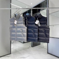 暗纹老花迪家外套立领拉链白鸭绒新款男士羽绒马甲 men vest coat