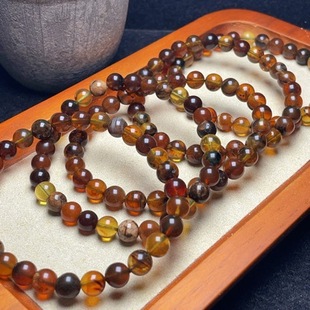 Myanmar Duobao 6mm natural amber beeswax genuine bracelet bracelet jewelry female accessories male necklace wholesale DIY