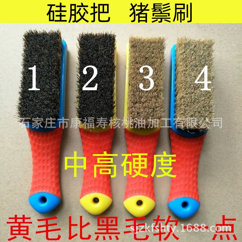 Wholesale Silicone Handle Bristle 1.6 Brush Wenwan Polishing Brush Color Coating Cleaning Oil Brush Rudraksha Walnut Brush
