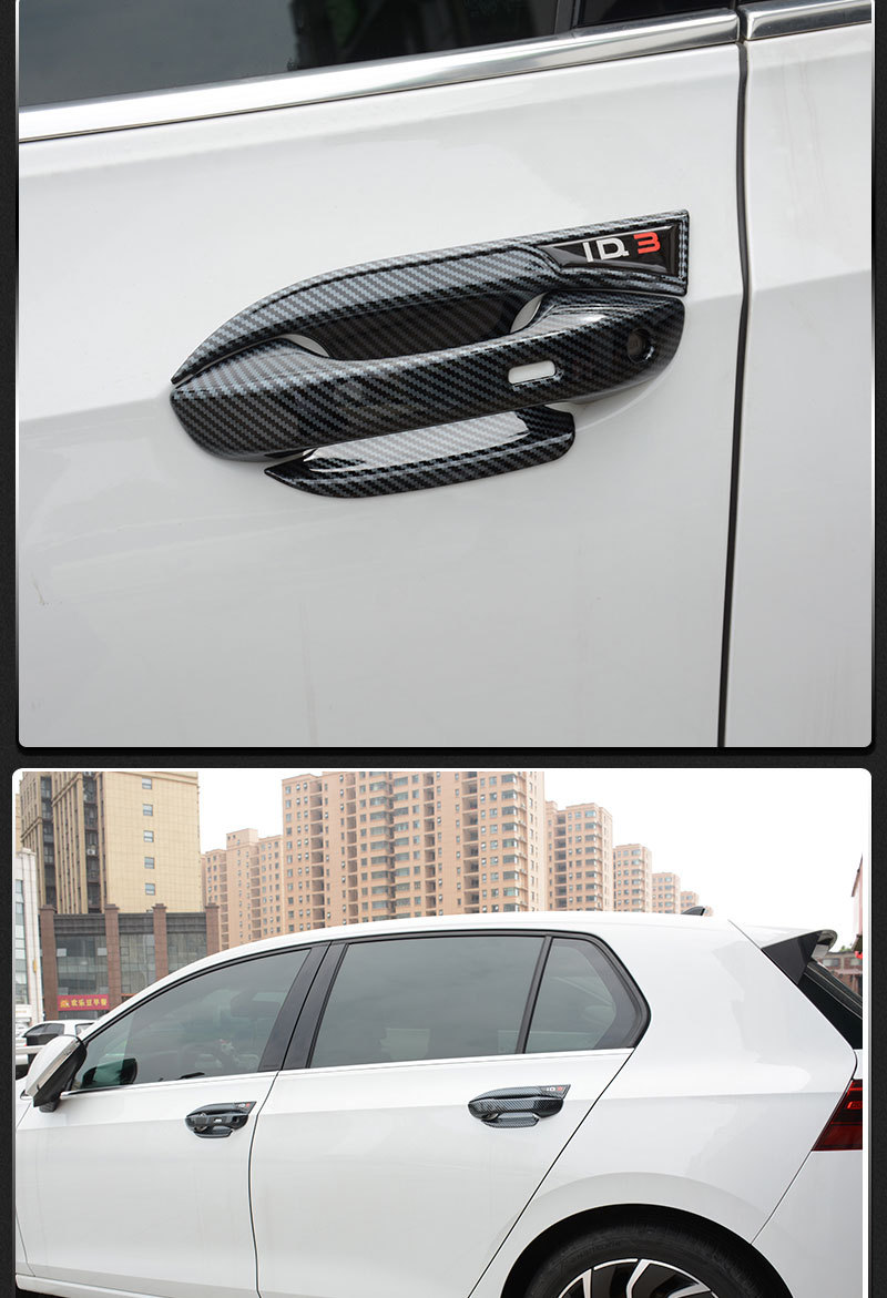 Suitable for Volkswagen ID3 Door Bowl Handle Sticker Modified Door Handle Anti-Scratch Protective Cover Appearance Decoration Accessories Supplies