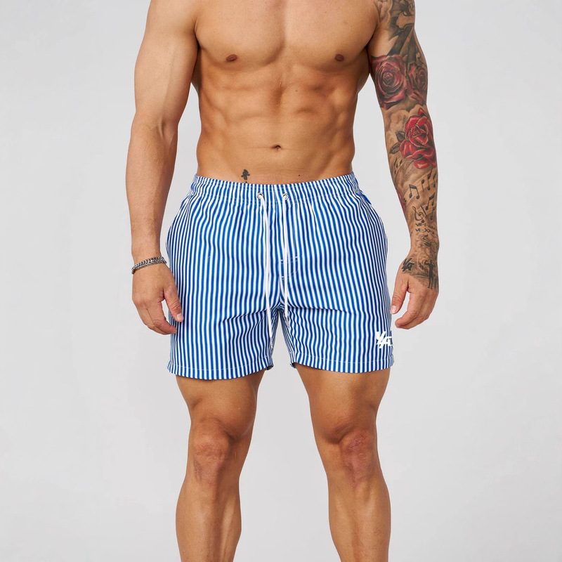 Youngla American Men's Shorts Joggers Sports Fitness Quick-Drying Breathable Casual Beach Pants 4-Point Shorts