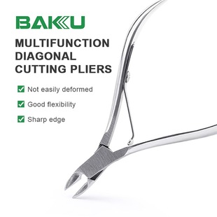 BAKU Barku BK-108 Stainless Steel Oblique Nose Pliers Oblique Mouth Mini Cut Line Pointed Mouth Nozzle Partial Mouth Pointed Head