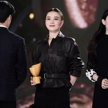 宋佳同款真皮皮衣外套女短款2025春新款时尚小个子收腰绵羊皮夹克