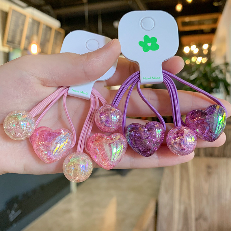 19g Weight Hair Tie Hair Accessories Type 2 pairs Quantity Casual, Daily Occasion Acrylic Material Heart Shape, Horse Pattern All Seasons Season Kid'S, Women's Gender Sweet Style Sweet Kid'S Women's Heart Shape Horse Acrylic Hair Tie 7