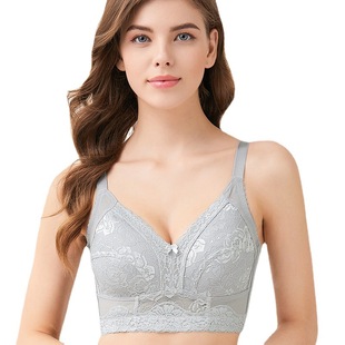 Big chest small Full Cup without steel ring without sponge fat mm bra ultra-thin brand underwear bra genuine counter