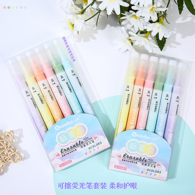 New double-headed erasable highlighter pen for note-taking and key…