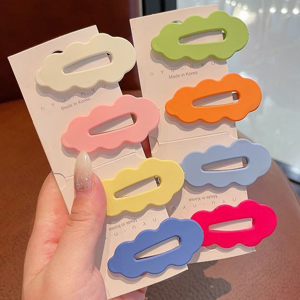 Candy Color Wave Clouds BB Clip Girl Sweet Hairpin Cute Bangs Side Broken Hair Clip Back of Head Hair Clip