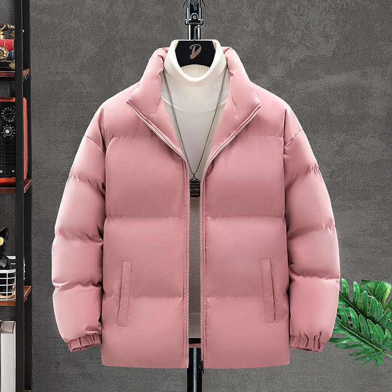 2024 nueva chaqueta de algodón principal para hombres, chaqueta de algodón caliente gruesa y suelta de cuello vertical, chaqueta de algodón frío