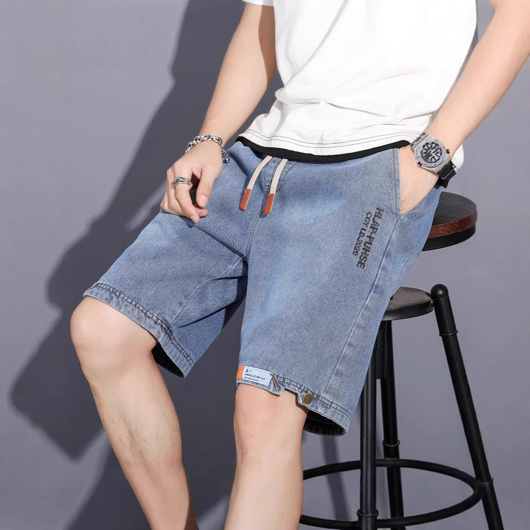 Summer Thin Denim Shorts for Men, Trendy Loose Casual Outerwear, Stylish Versatile Mid-Length Shorts