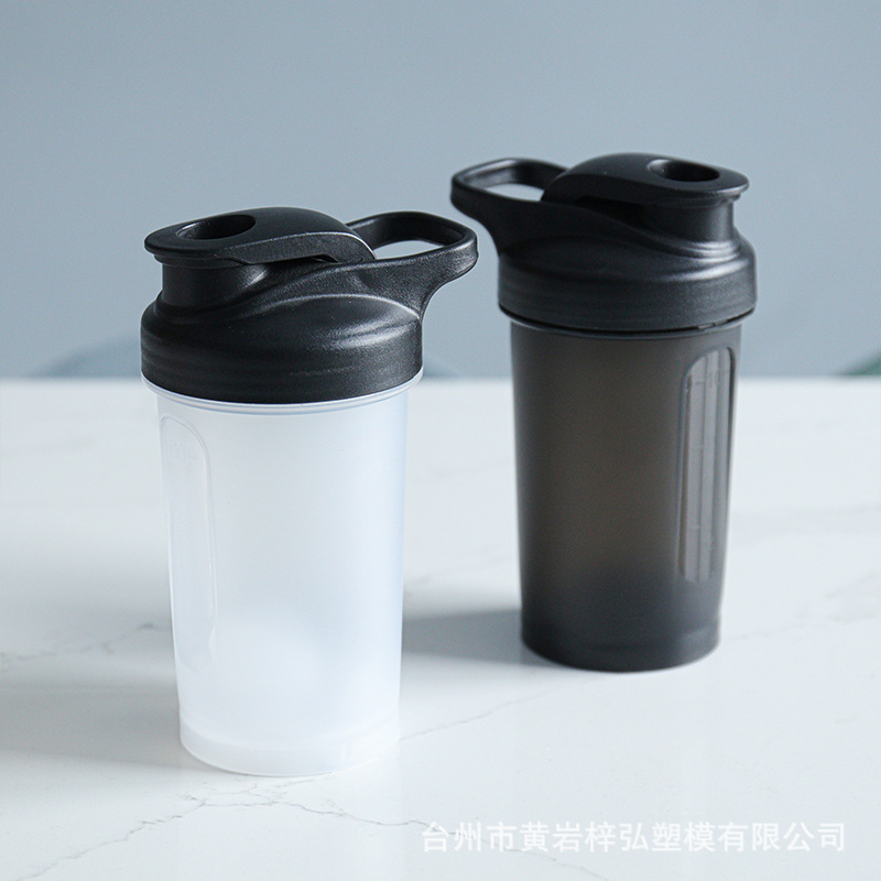 300ml taza de agua de proteína deportiva con taza de plástico con escala taza de agitación de taza deportiva portátil