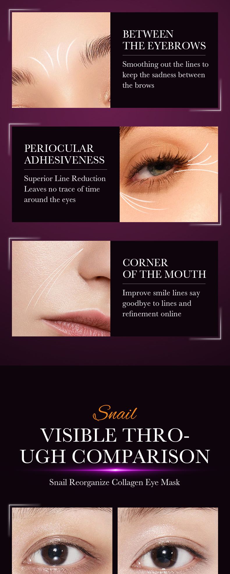 Mascarilla de colágeno recombinante de caracol inglés SADOER para ojos secos_voghion.com