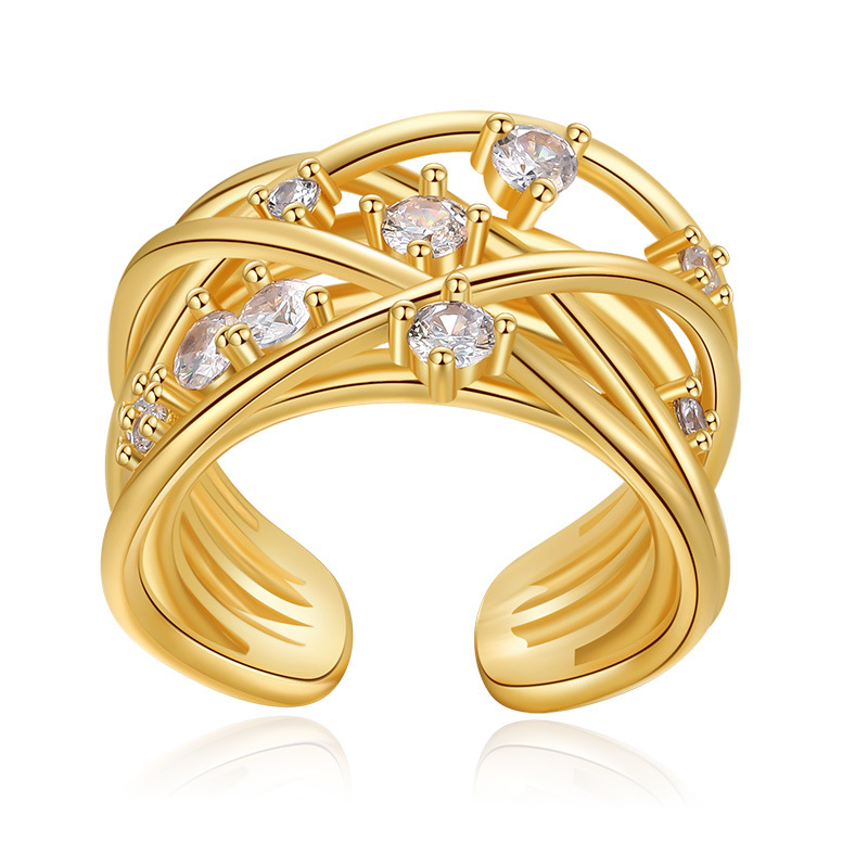 Open Rings Classification Adjustable Ring Size 1 Piece Quantity Streetwear Heart Shape Flower Copper Inlay Zircon Open Rings