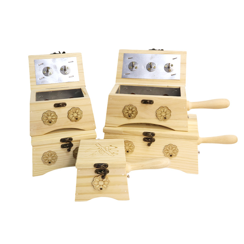 Handheld Wooden Moxibustion Box Portable Moxa Warmer for Abdomen and Joints Xuan Liu Needle Style preparation