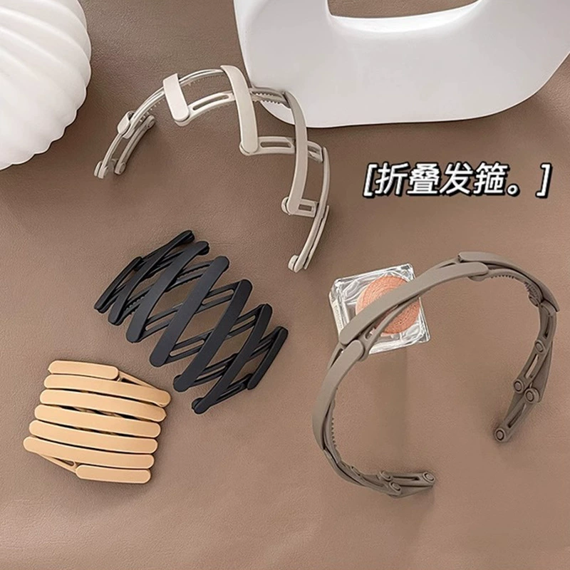 Дорожная Выдвижная складная повязка на голову женская для мытья лица специальные зубчатые волосы нажатие Нескользящая повязка на голову для сломанных волос челка заколка для волос пучок волос