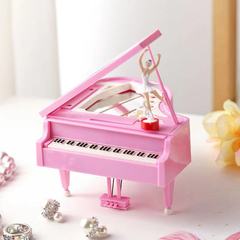 Handmade diy piano music box rotating ballerina girl music box cake baking decoration ornaments gift