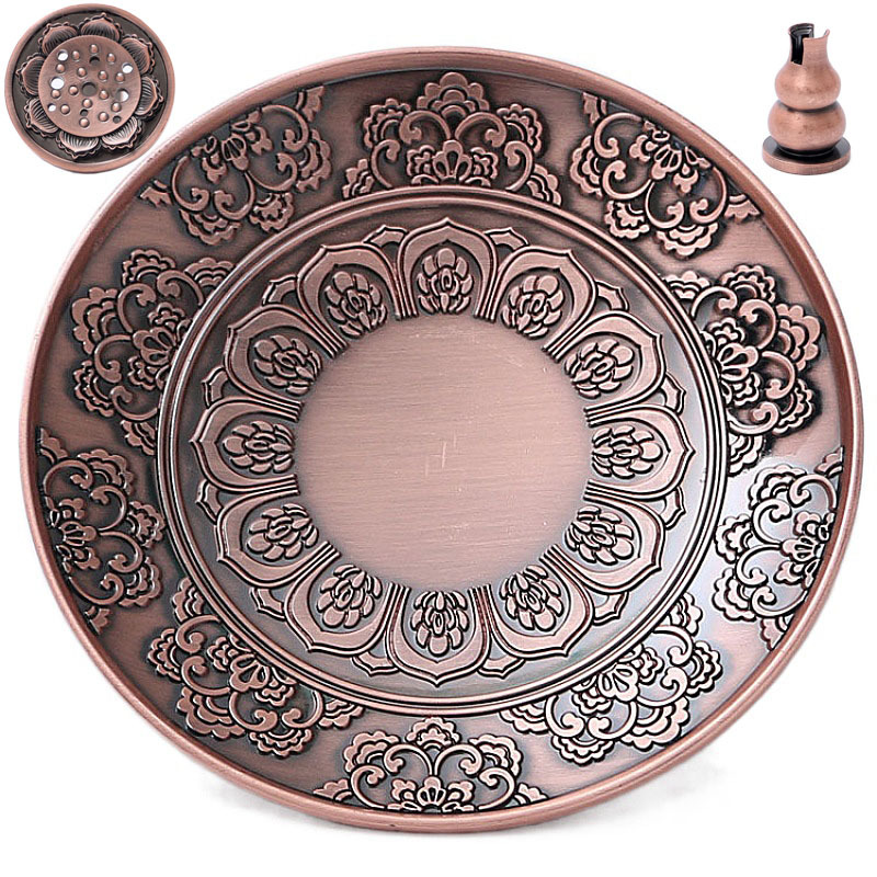Quemador de incienso de estilo antiguo de cobre, soporte para varillas de incienso de loto, decoración zen para el hogar, sin caída de ceniza. image 17