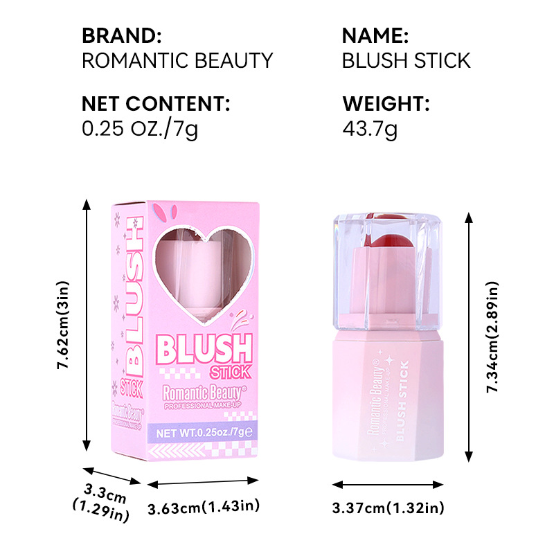 Barras de blush transfronterizas duraderas de blush estereoscópico natural perlada carmine mate comercio exterior color maquillaje para mujeres