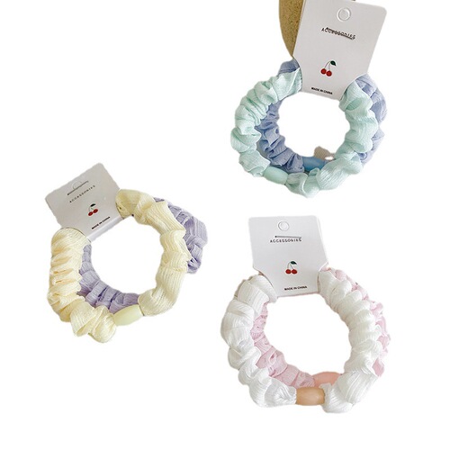 Candy color juan yarn small intestine hair band sweet color hair rope Korean style rubber band cream rubber band fabric fairy hair rope for women