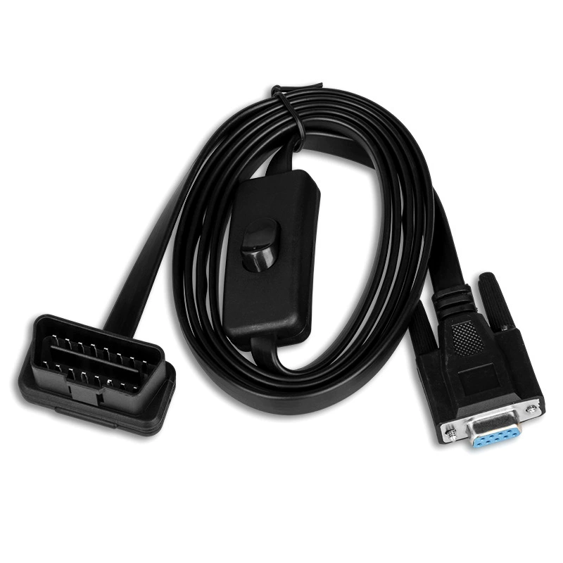 OBD2 16PIN TO DB9 Последовательный порт RS232 Линия последовательного порта OBD диагностический инструмент расширения с переключателем