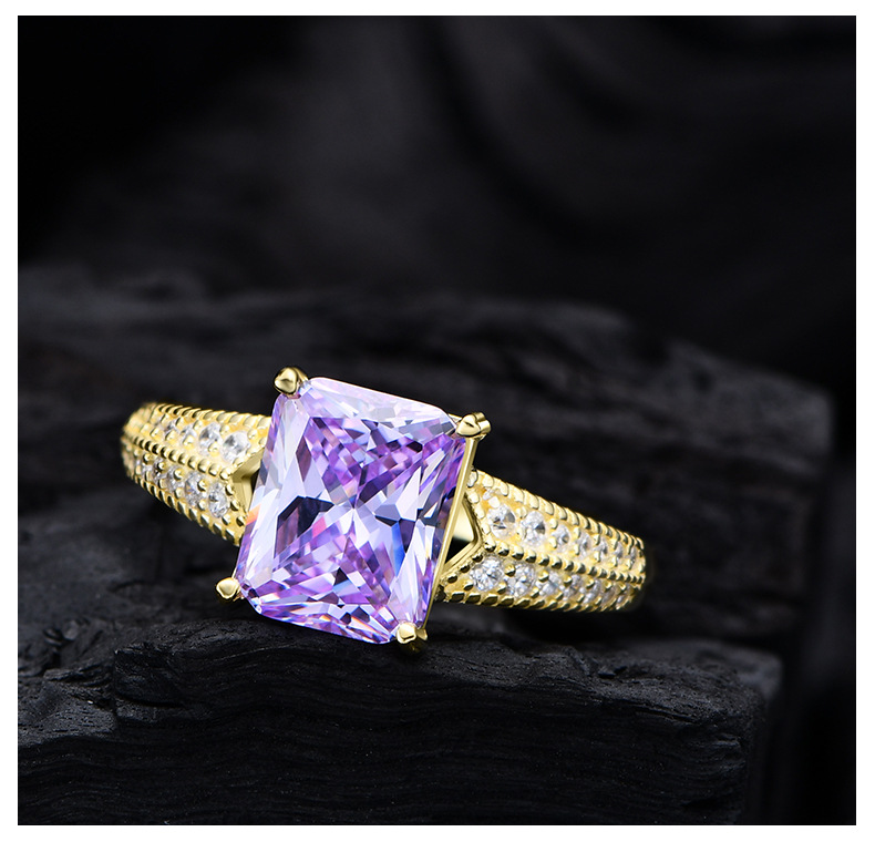 Fashion Geometric Sterling Silver Inlay Zircon Rings 1 Piece