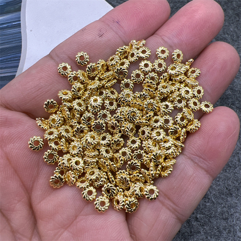 18K gold plated color bead rotating thin spacer winding beads twisted loose beads DIY bracelet pattern bead accessories 18K gold plated color bead rotating thin spacer winding beads twisted loose beads DIY bracelet pattern bead accessories