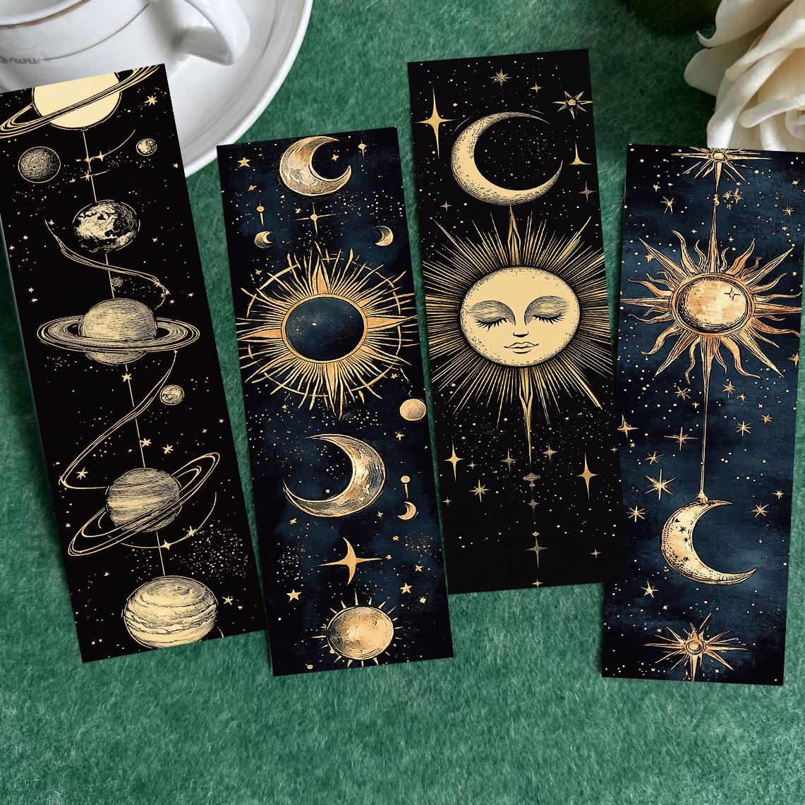 68g Weight Bookmark Stationery Type a Pack of 30 Quantity School, Graduation Occasion Paper Material Sun, Star, Moon Pattern Cute, Vintage Style Style A Pack Of 30 Sun Star Moon School Graduation Paper Cute Vintage Style Bookmark 5