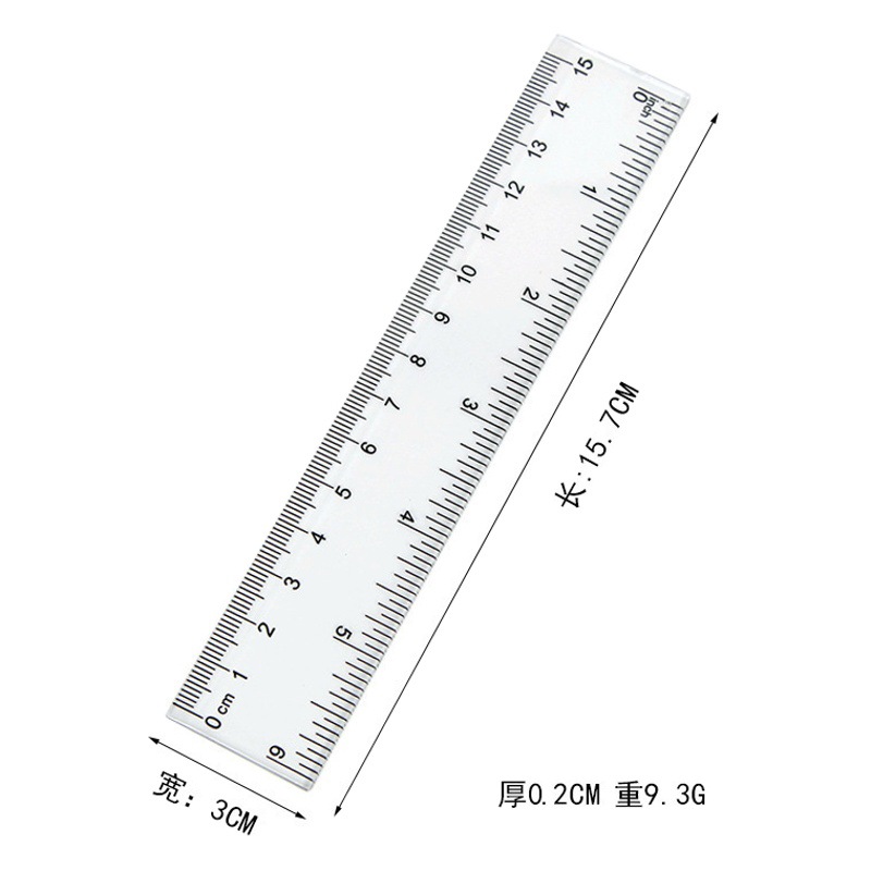 Regla de publicidad 30cm20cm15cm plástico transparente regla de impresión bilateral pulgadas cm comercio electrónico transfronterizo