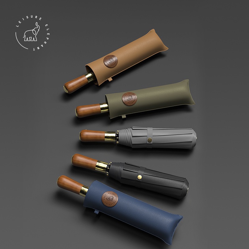 Automatic elite umbrella with umbrella holder from natural wood…