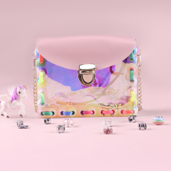 Network DIY handmade bag children's intellectual development female DIY beading bag can hold lipstick watch magical transparent bag