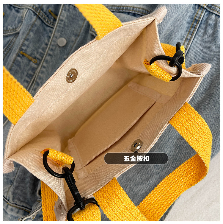 "Bag Girl 2021 New Trendy Korean style, fashionable and personalized printed single-shoulder bag for women, canvas hand-held crossbody small bag. undefined