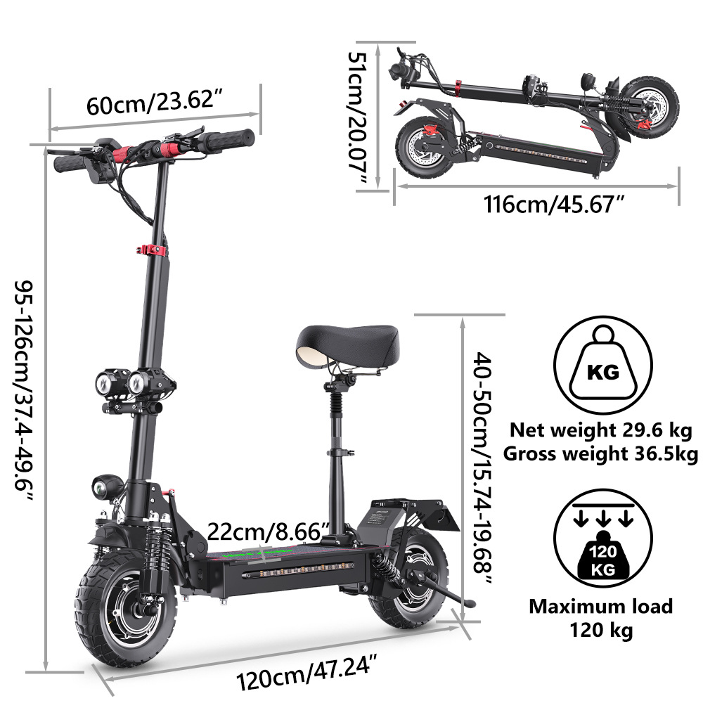 Scooter eléctrico transfronterizo scooter plegable todoterreno de 10 pulgadas de dos ruedas Scooter image 5