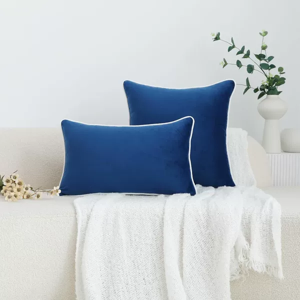 Blue bottom white edge