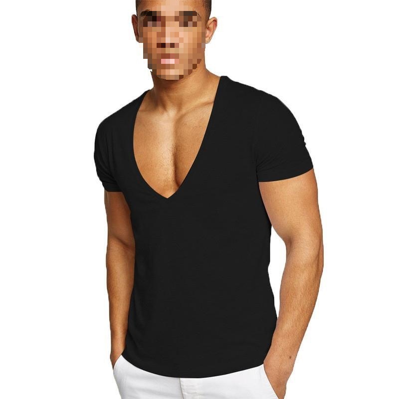 2024 Summer Fitness Sports Casual Deep V-Neck T-Shirt V-neck
