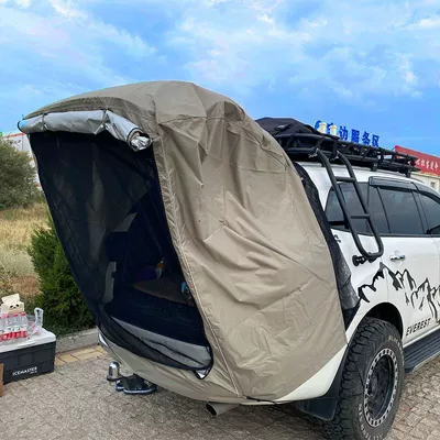 Extended tent for camping, SUV trunk tent, car tail tent, self-driving tour tent, sun and rain protection, simple rooftop tent for RVs