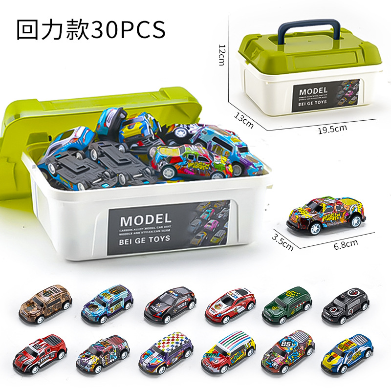 Coche de juguete infantil hoja hoja de hierro coche pequeño conjunto de aleación fábrica de coches de juguete para niños contenedores de barril